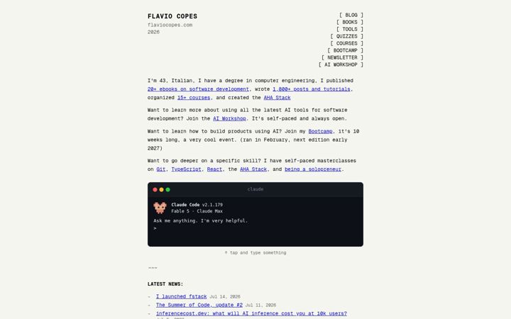Screenshot stránky flaviocopes.com