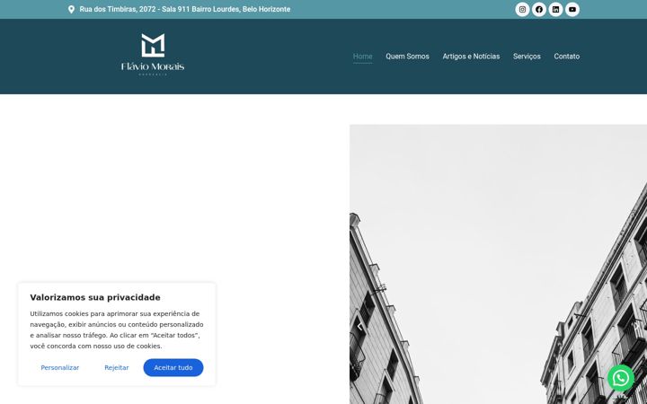 Screenshot of flaviomoraisadv.com.br