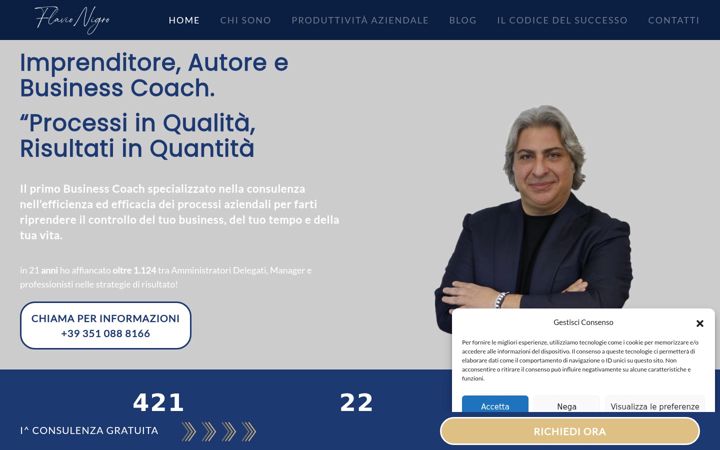 Kuvakaappaus sivustosta flavionigrocoach.it