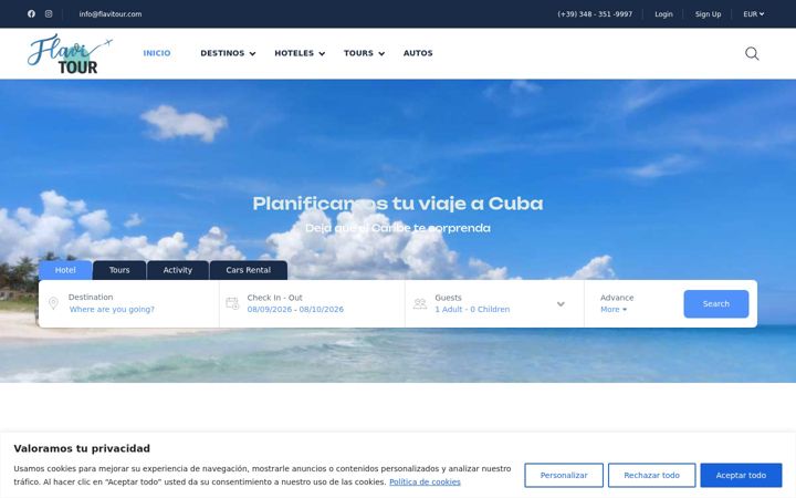 Screenshot of flavitour.com