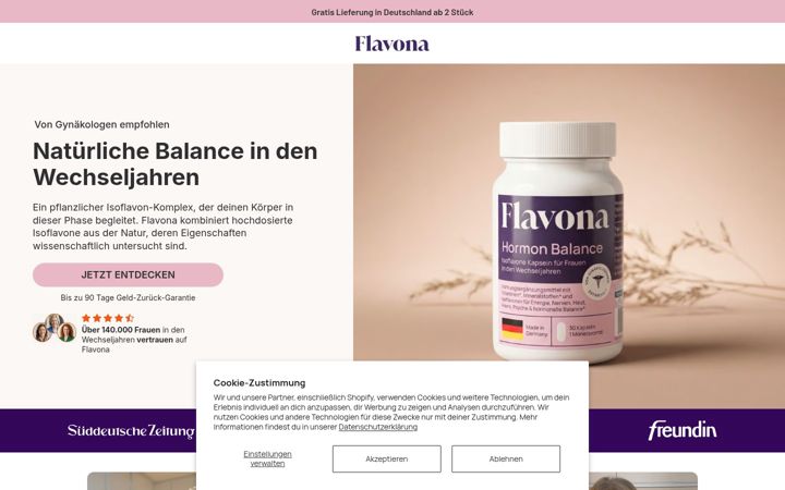 Captura de pantalla de flavona.eu