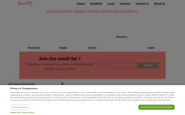Screenshot of flavorecipe.com