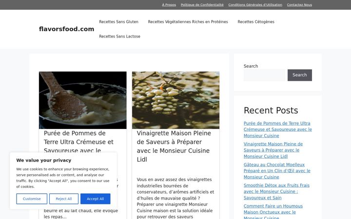 Screenshot of flavorsfood.com