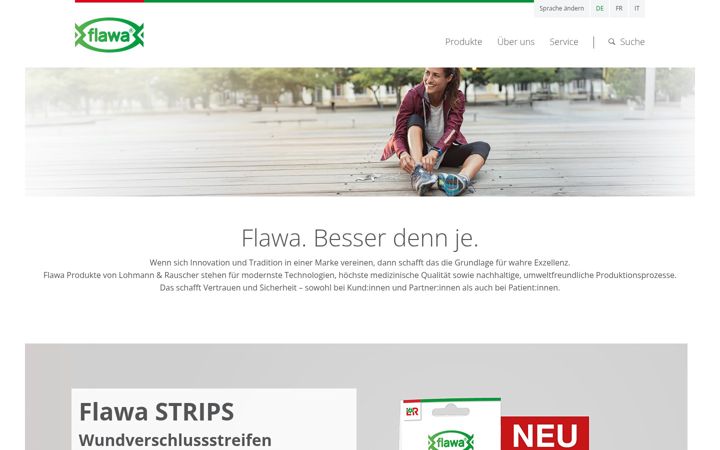 Screenshot of flawa-medical.ch