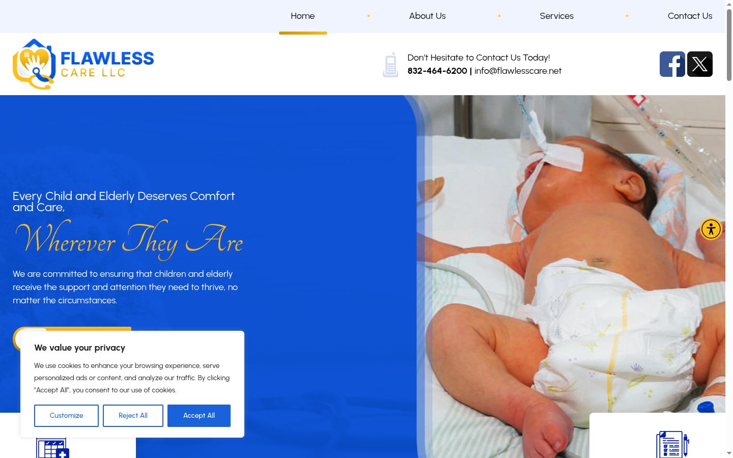 Screenshot of the consent banner shown before any interaction