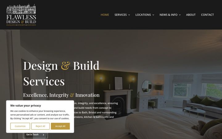Екранна снимка на flawlessdesignandbuild.co.uk