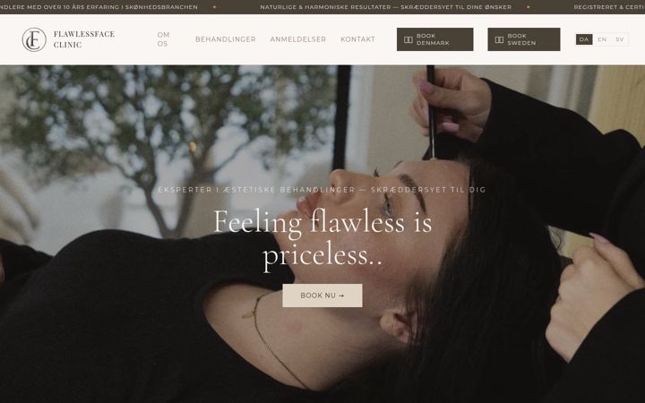 Screenshot of flawlessfaceclinic.com