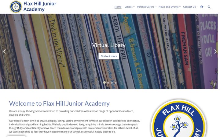 Screenshot of flaxhill.staffs.sch.uk