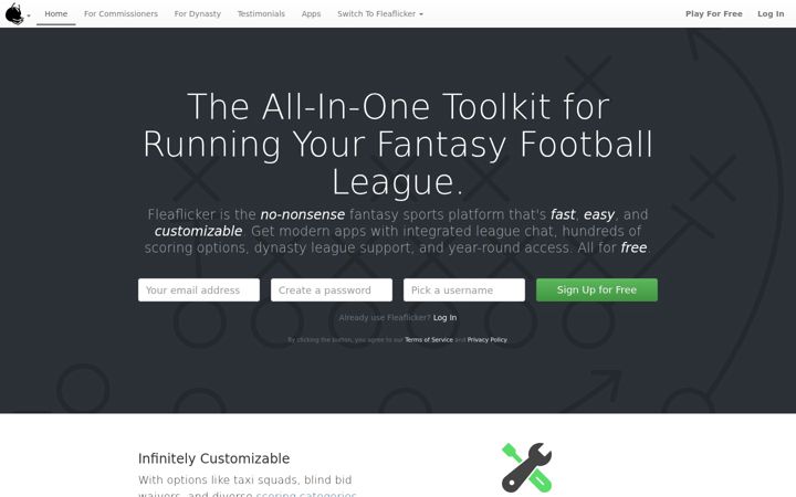Screenshot von fleaflicker.com