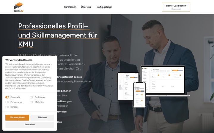 Screenshot of fleekcv.com