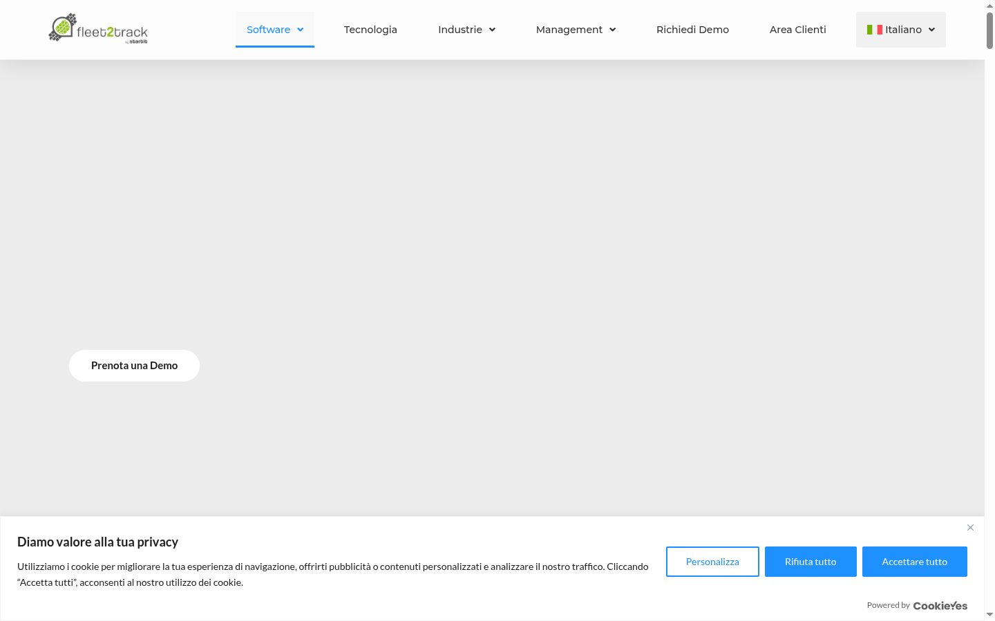 Captura de pantalla del banner de consentimiento mostrado antes de cualquier interacción