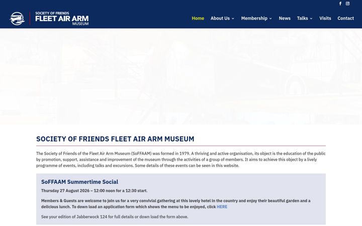 Screenshot ta' fleetairarmfriends.org.uk