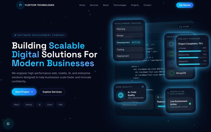 Screenshot of fleetcortechnologies.com