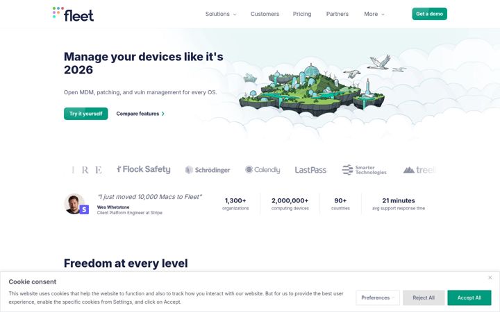 Screenshot of fleetdm.com
