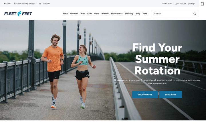 Screenshot of fleetfeet.com