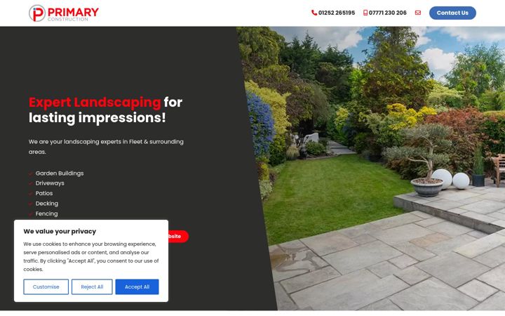 Skærmbillede af fleetlandscaping.co.uk