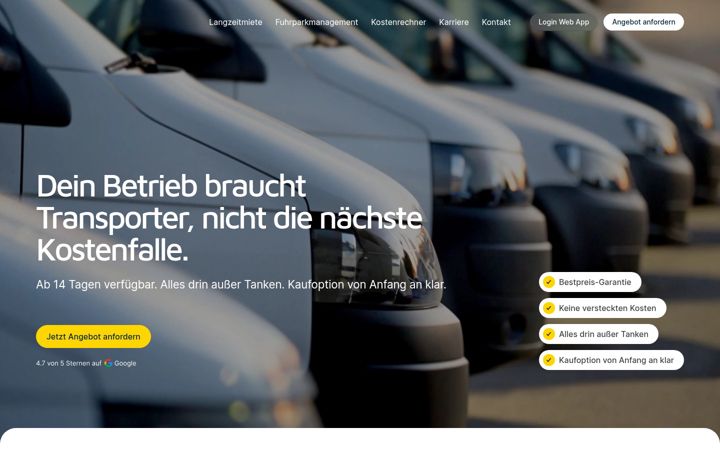 Screenshot of fleetlink.de