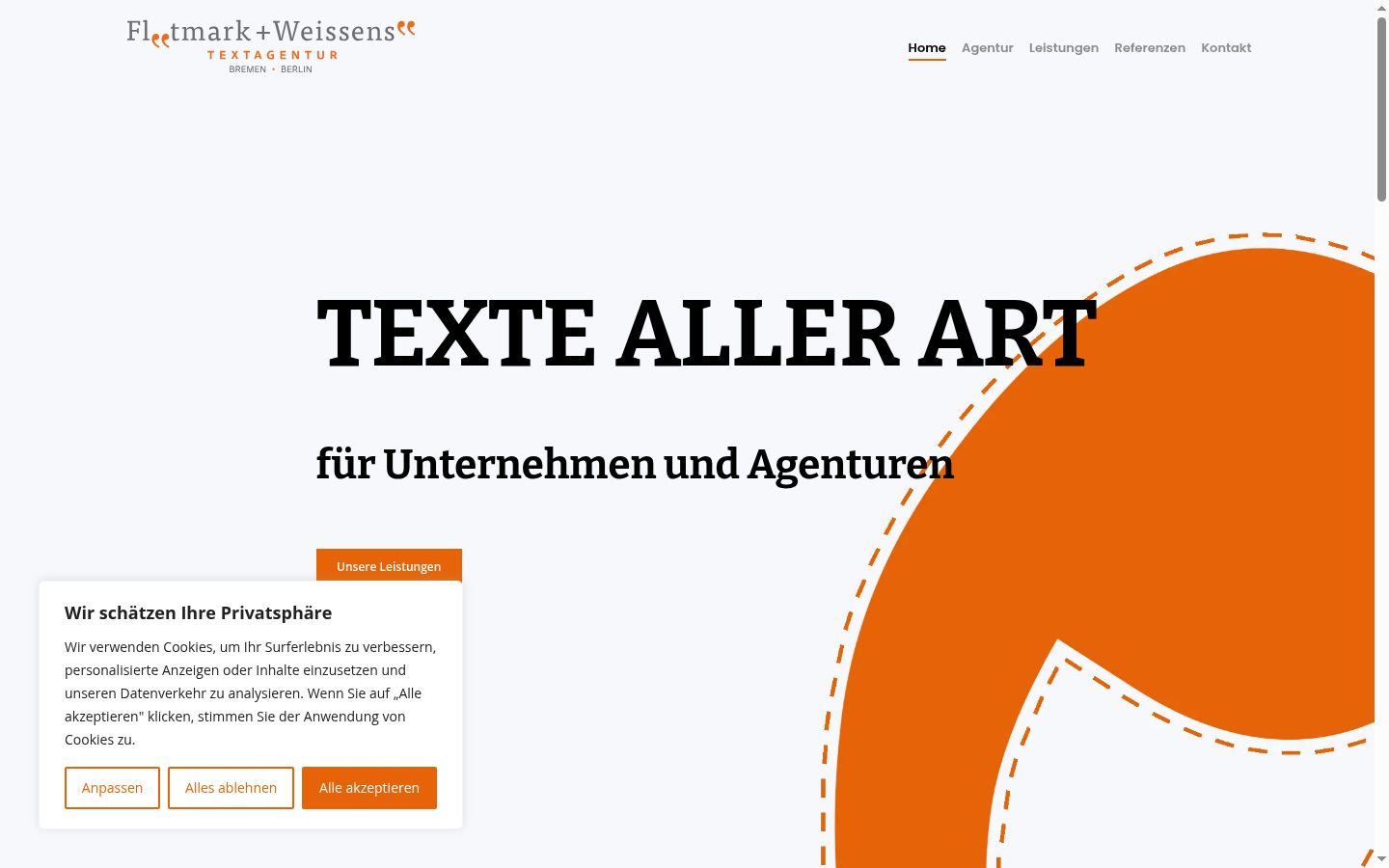 Screenshot van de toestemmingsbanner zoals getoond vóór enige interactie