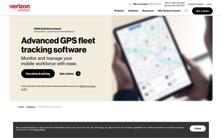 Екранна снимка на fleetmatics.com