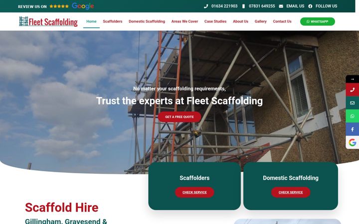 Screenshot ta' fleetscaffolding.co.uk