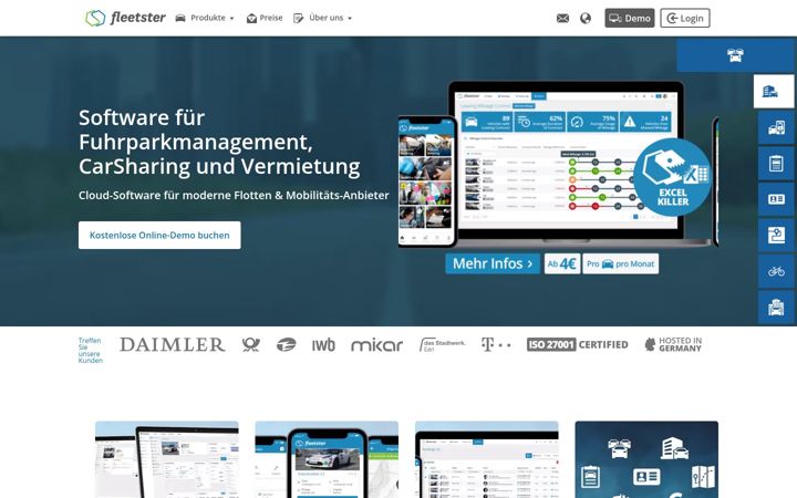 Screenshot von fleetster.de