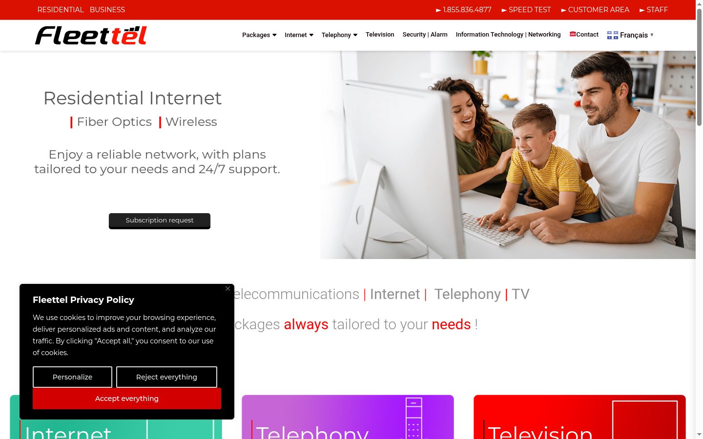 Screenshot del banner di consenso mostrato prima di qualsiasi interazione