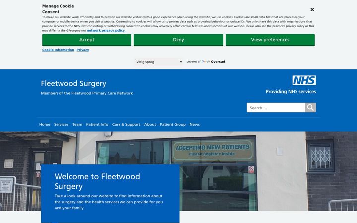 Screenshot ta' fleetwoodsurgery.nhs.uk