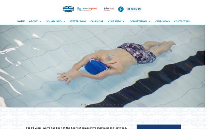 Screenshot of fleetwoodswimclub.co.uk