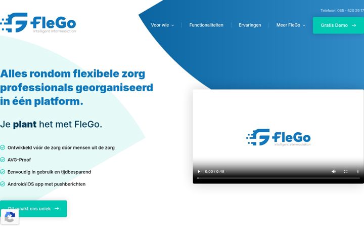 Screenshot van flego.nl