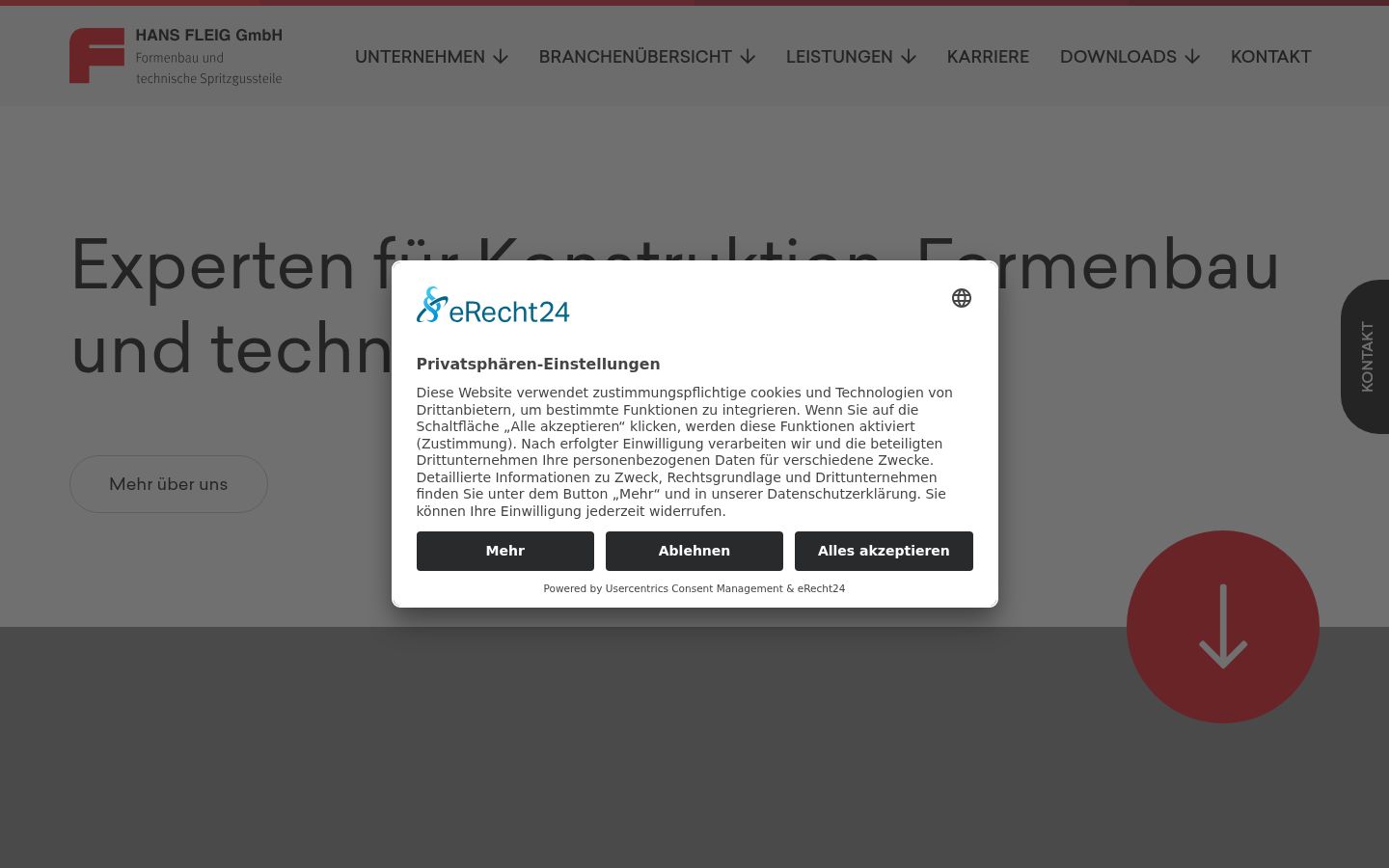 Screenshot van de toestemmingsbanner zoals getoond vóór enige interactie