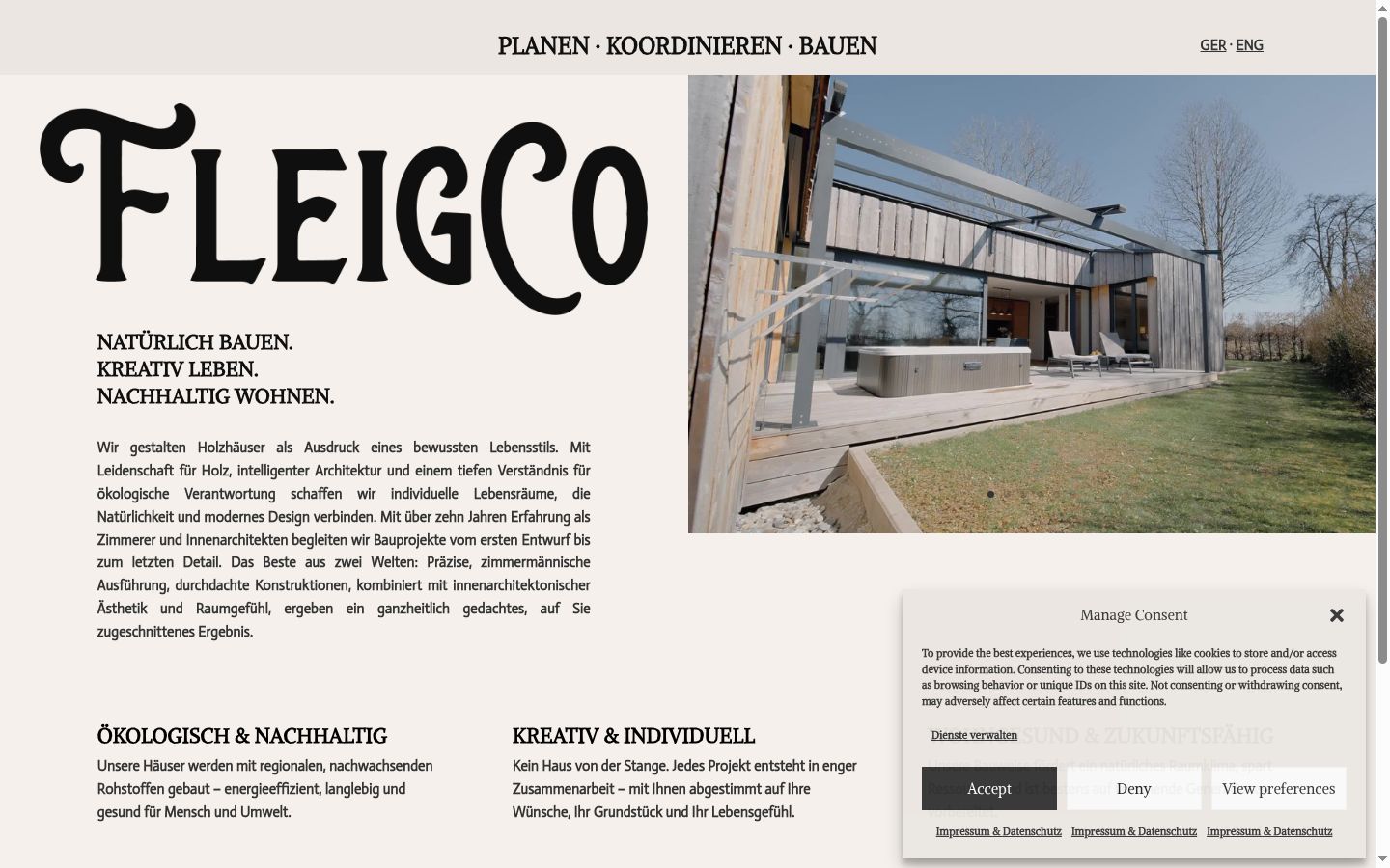 Screenshot des Einwilligungsbanners vor jeglicher Interaktion