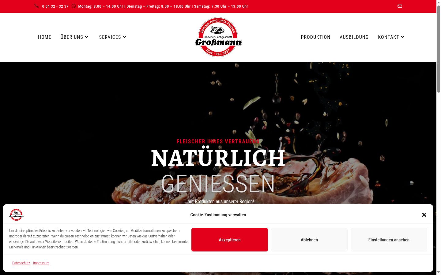 Screenshot del banner di consenso mostrato prima di qualsiasi interazione