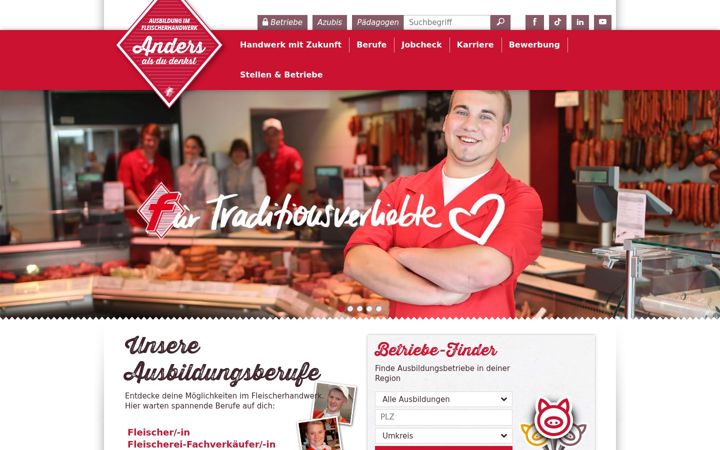 Snímek obrazovky fleischerberufe.de
