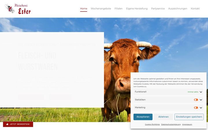Ekrano kopija fleischerei-ester.de