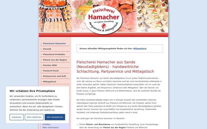 Ekrano kopija fleischerei-hamacher.de