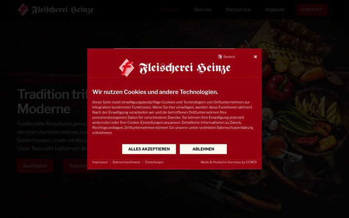 Ekrano kopija fleischerei-heinze.de