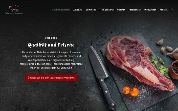 Screenshot of fleischerei-lennartz.de