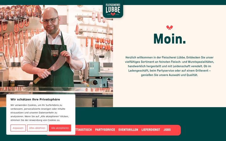 Captura de ecrã de fleischerei-luebbe.de