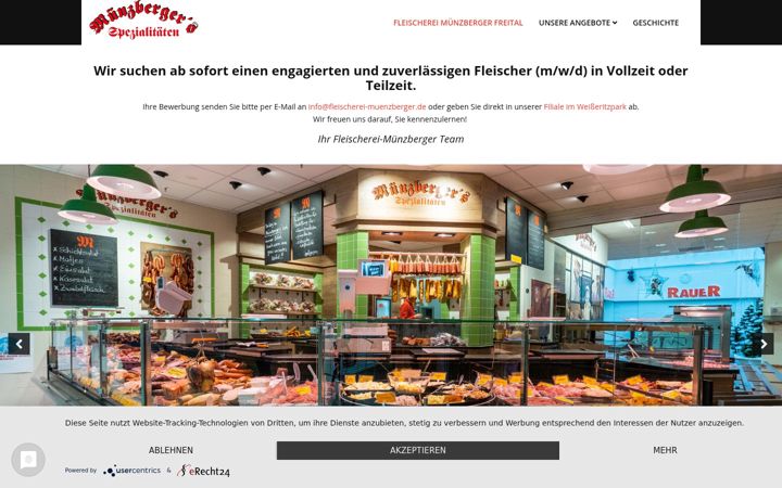 Captura de ecrã de fleischerei-muenzberger.de