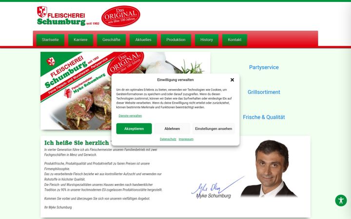 Screenshot of fleischerei-partyservice-schumburg.de