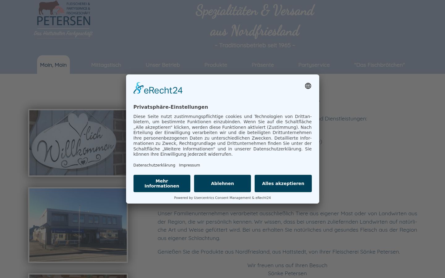 Captura de ecrã do banner de consentimento apresentado antes de qualquer interação