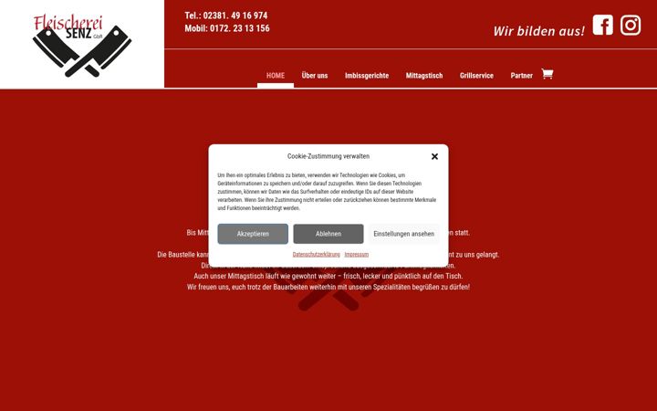 Screenshot van fleischerei-senz.de