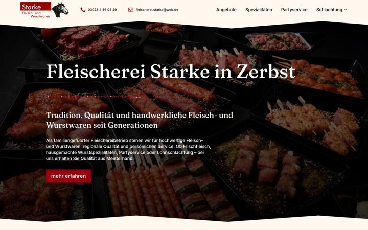 Screenshot of fleischerei-starke-zerbst.de