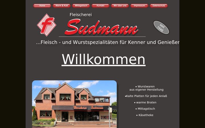 Screenshot of fleischerei-sudmann.de