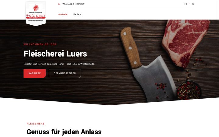 Screenshot of fleischereiluers.de