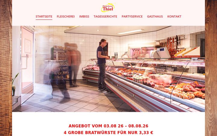 Screenshot of fleischereithiel.de