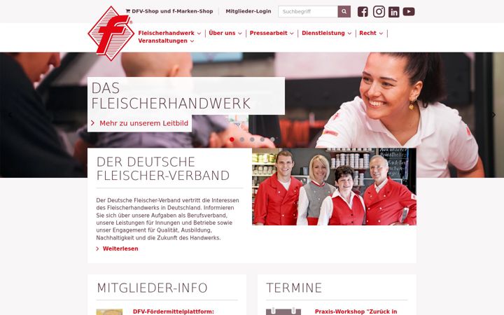 Screenshot of fleischerhandwerk.de