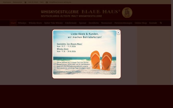 Screenshot von fleischmann-whisky.de