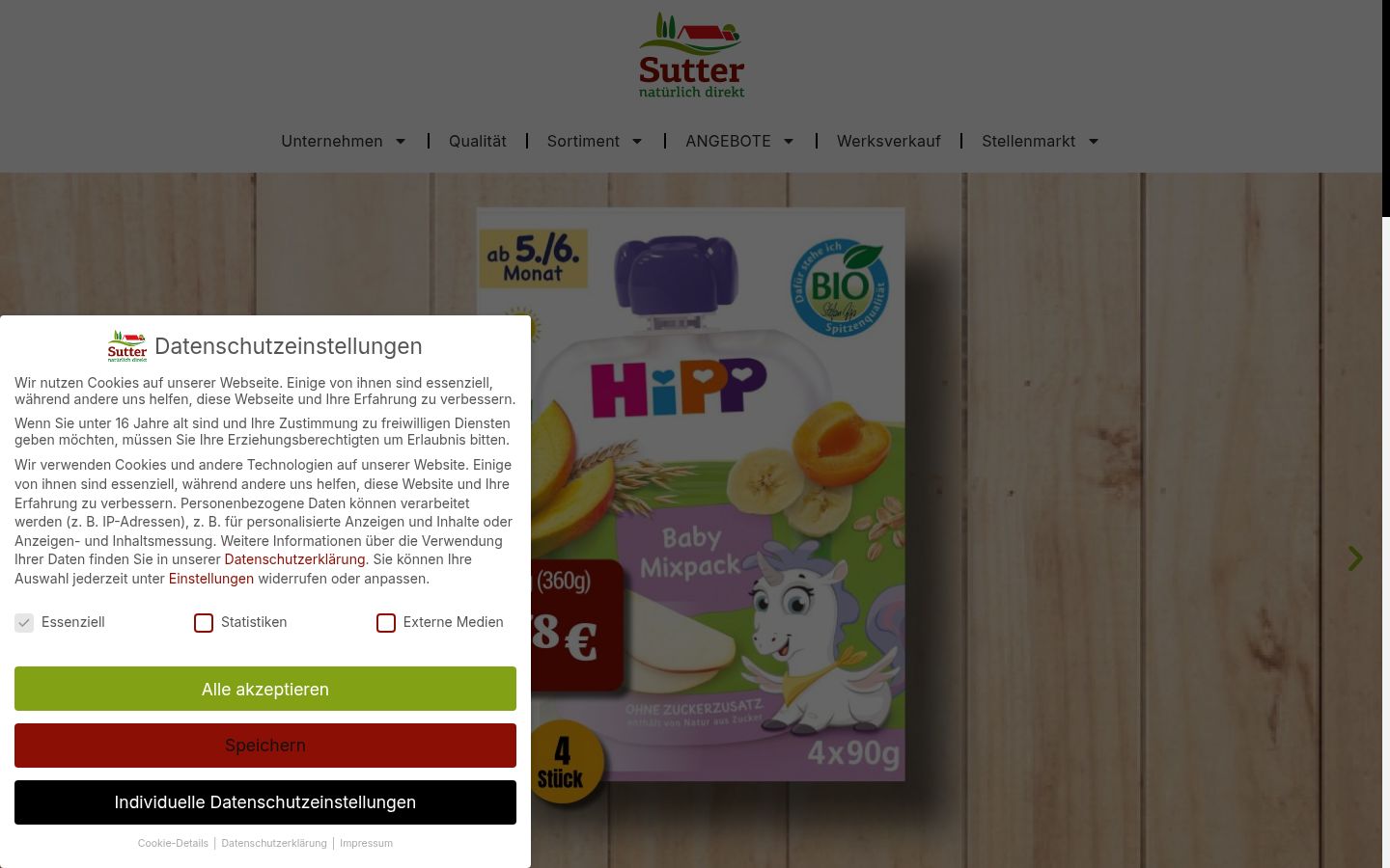 Captura de ecrã do banner de consentimento apresentado antes de qualquer interação