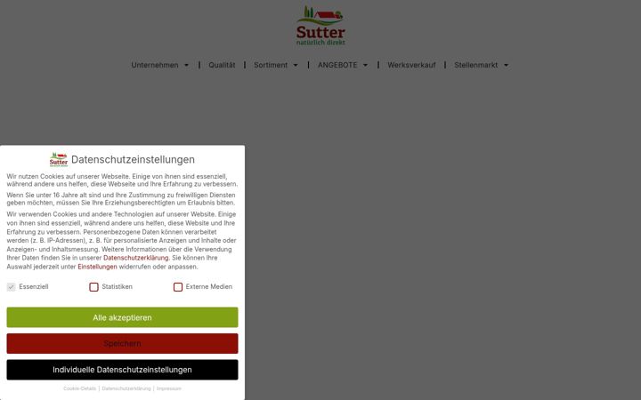 Captură de ecran a fleischwaren-sutter.de